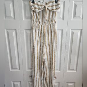 Love Tree Pinstripe Strapless Nautical Jumper Size M